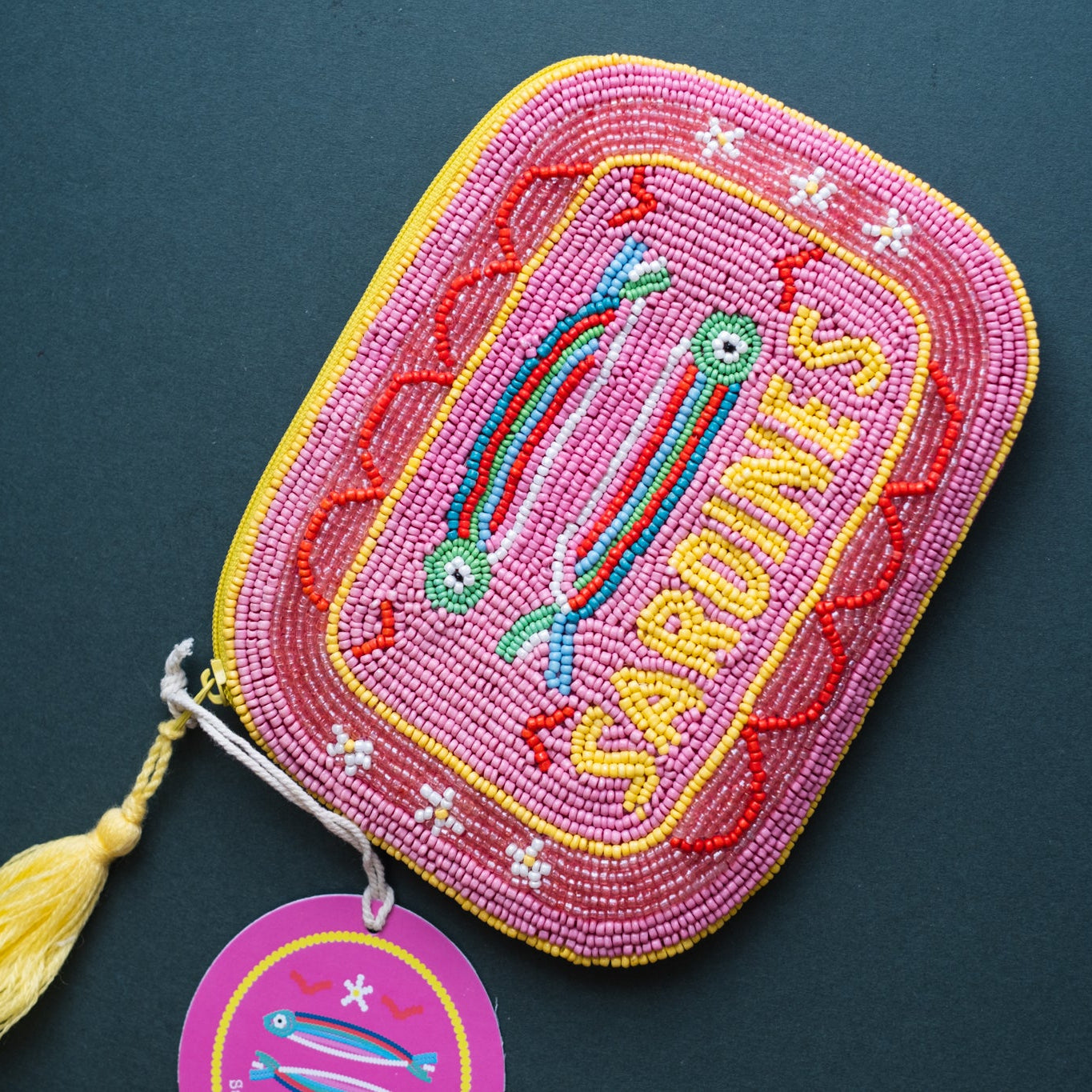 Beaded Sardine Makeup Bag